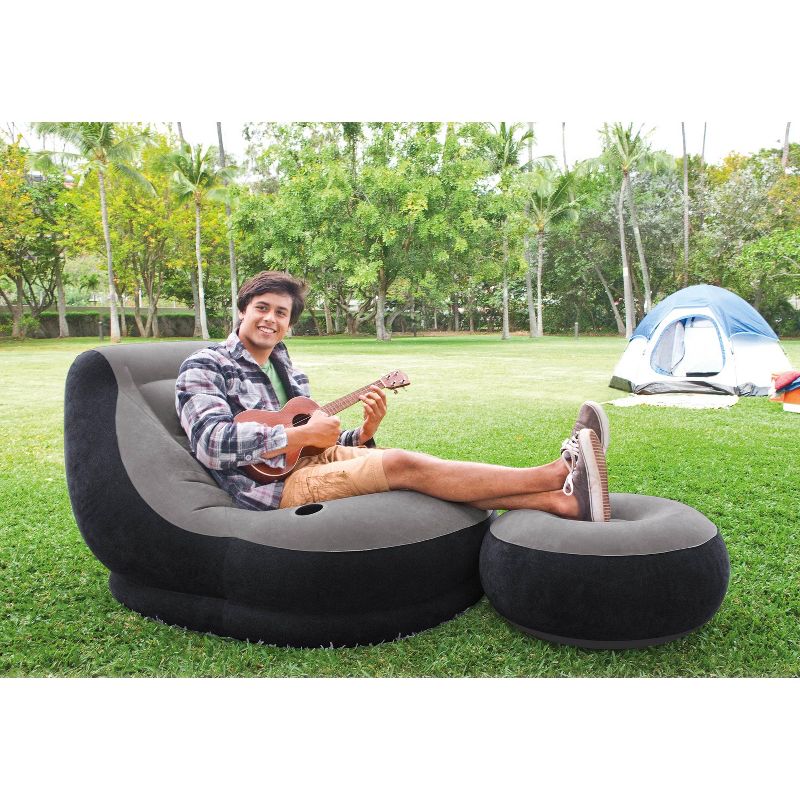 Mac Sports Beach Day Foldable Chaise Lounge Chair & Integrated Pull Cart Combo