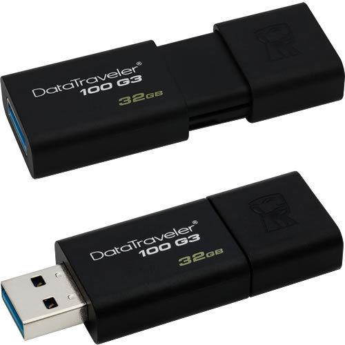 Kingston 32GB DataTraveler 100 G3 USB 3.0 Flash Pen Drive DT100G3/32GB Retail