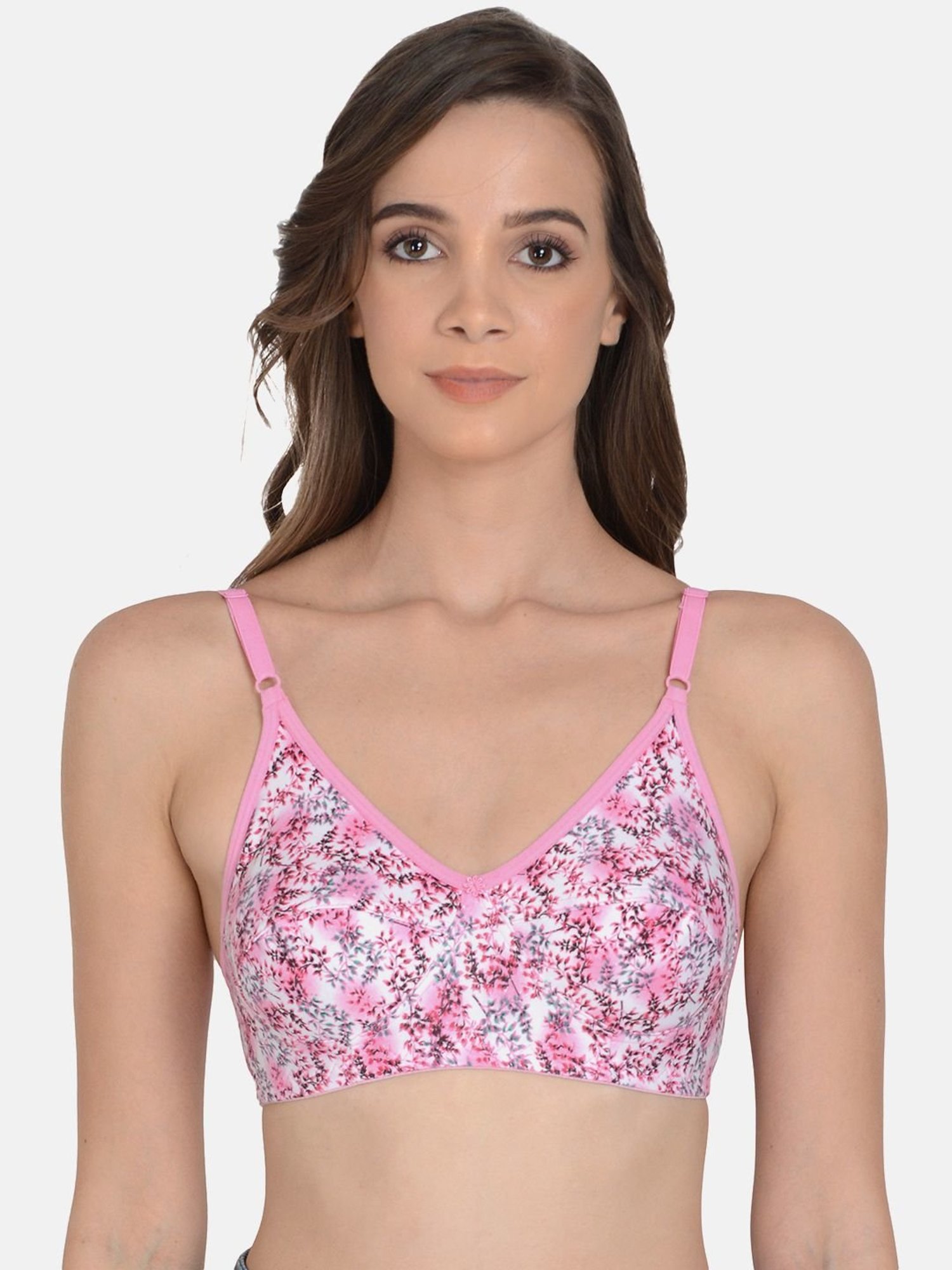 mod & shy Blue & Pink Printed Full Coverage Bra - Pack Of 3