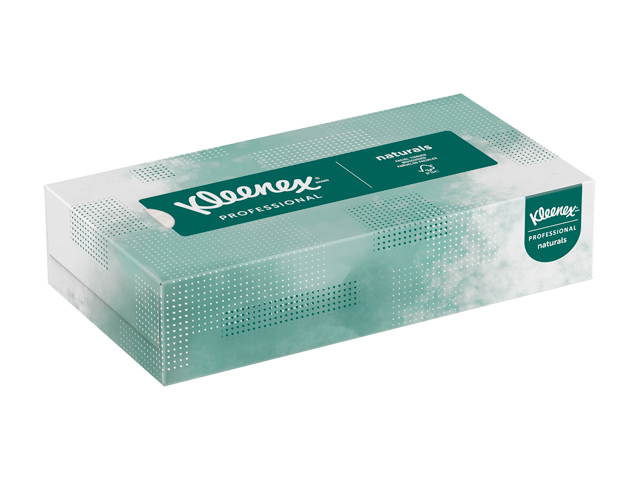 Kleenex Professional Naturals Facial Tissue for Business (21601), Flat Face Tissue Box, 2-PLY, 48 Boxes / Case, 125 Soft Sheets / Box, 6,000 Sheets / Case
