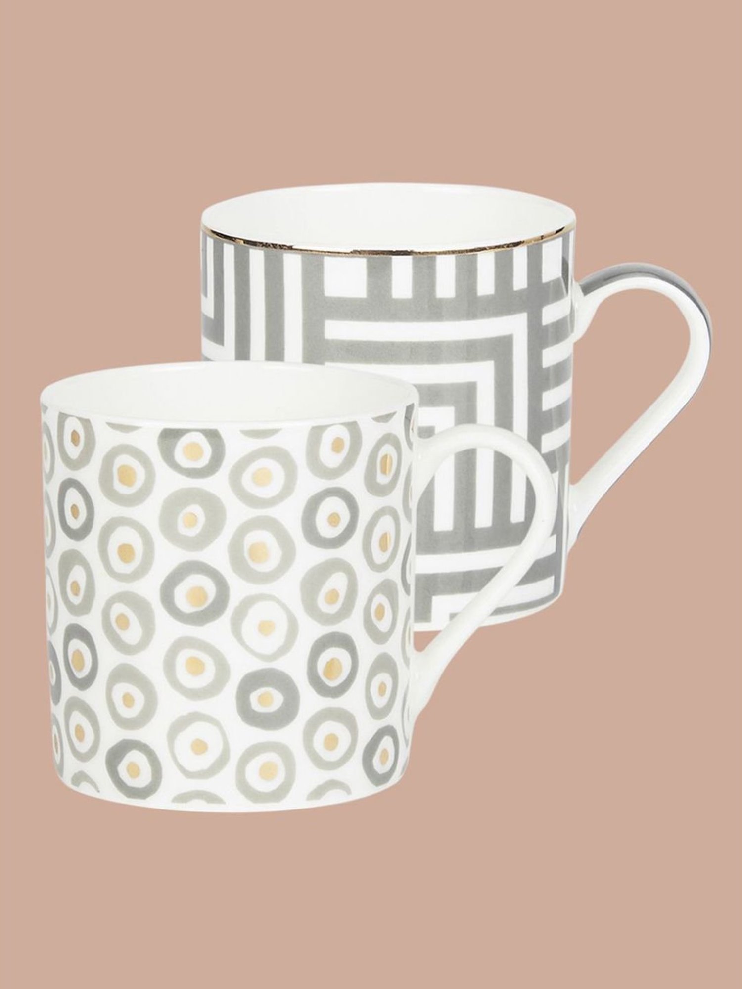 Living Scapes by Pantaloons Rust Bone China Tea Coffee Mugs (0.21 L) - Set of 2