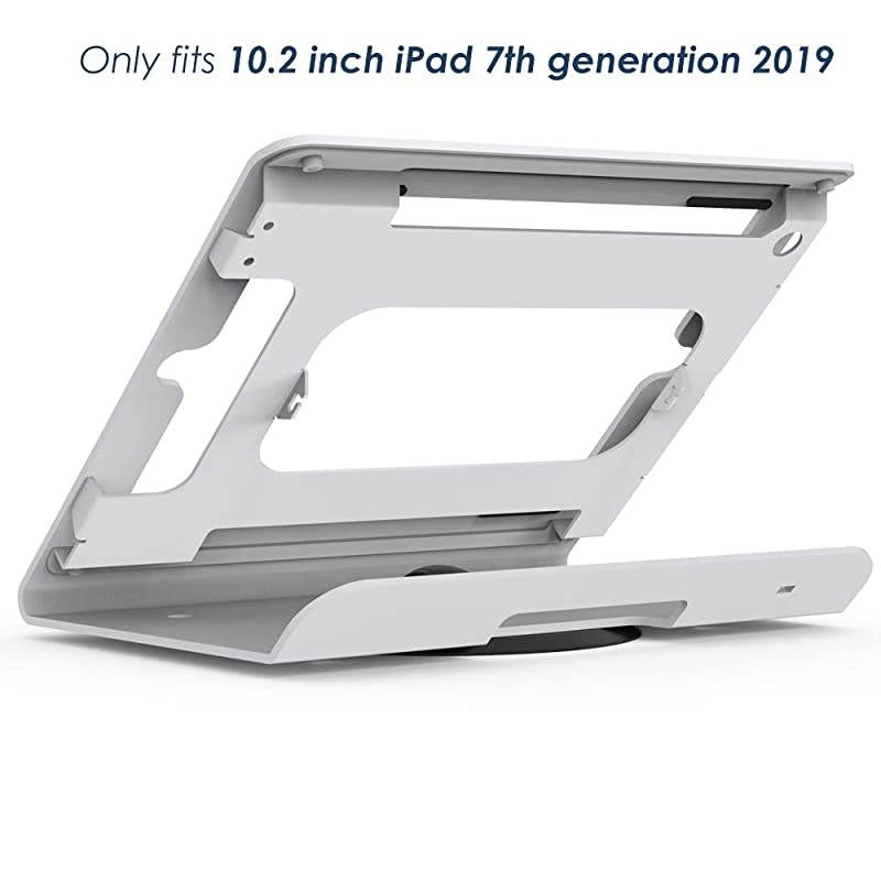 Tablet Stand for 102 inch iPad 7th8th Generation 360 Swivel Base Anti Theft iPad Retail Stand Metal White BSC102WT