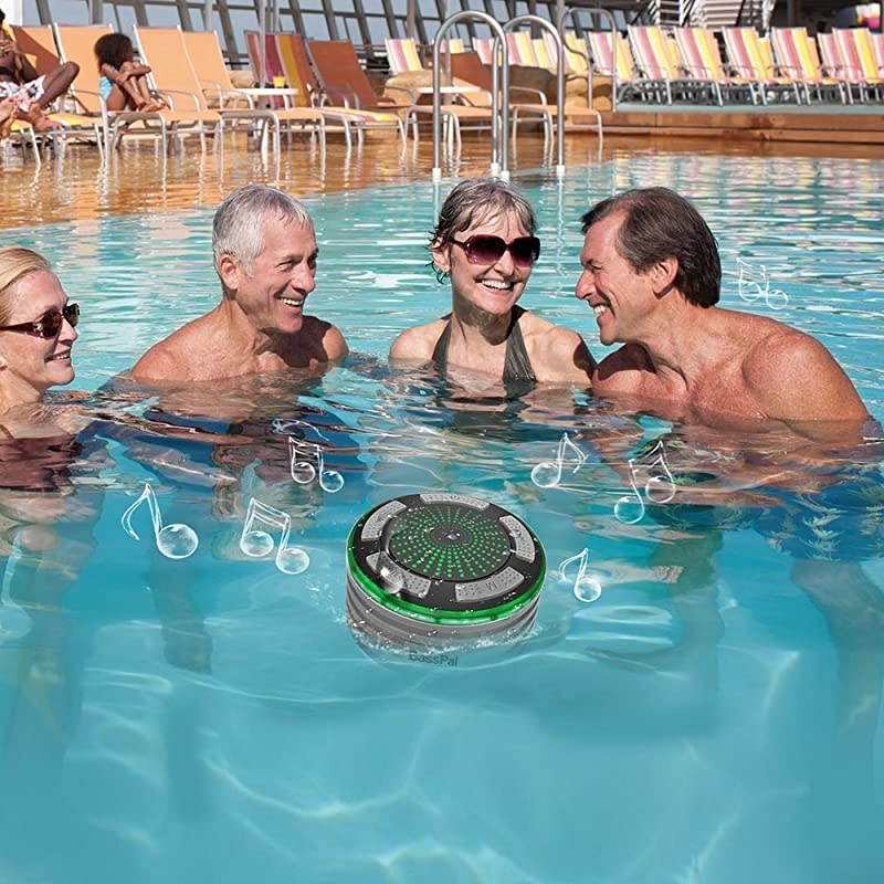 Shower Radios IPX7 Waterproof Portable Wireless Bluetooth Speaker with LED Mood Lights Super Bass HD Sound Shower Pool Beach KitchenampOutdoor