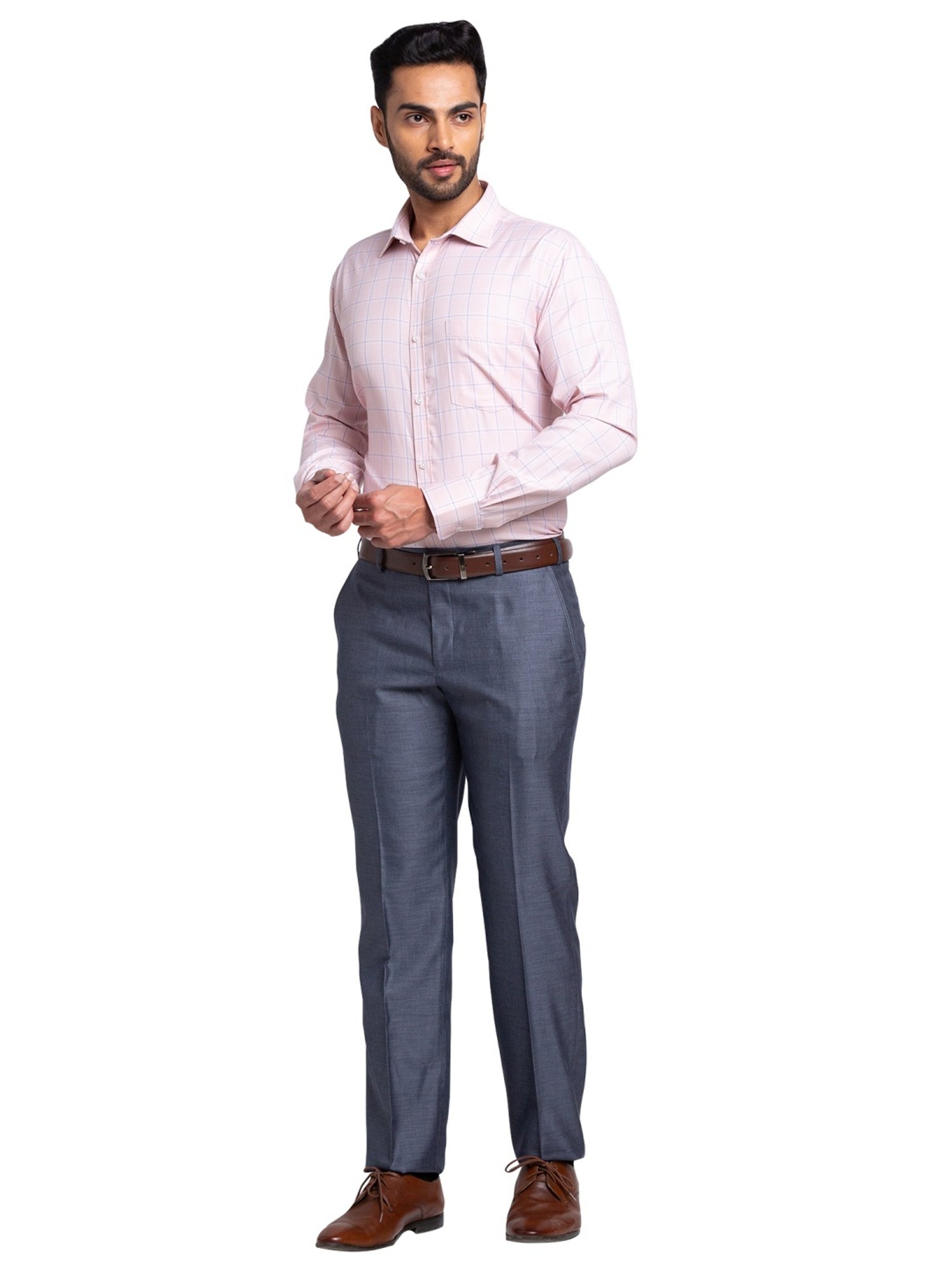 Park Avenue Blue Regular Fit Trousers