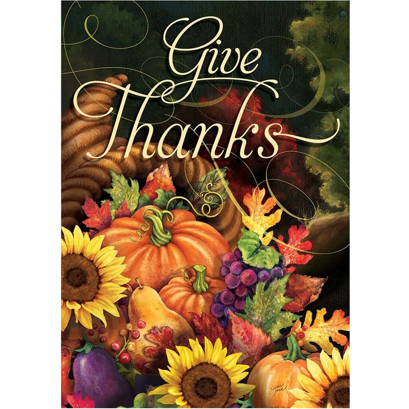 Home & Garden 18.0" Overflowing Cornucopia Flag Double Sided Thanksgiving Custom Decor  -  Flags