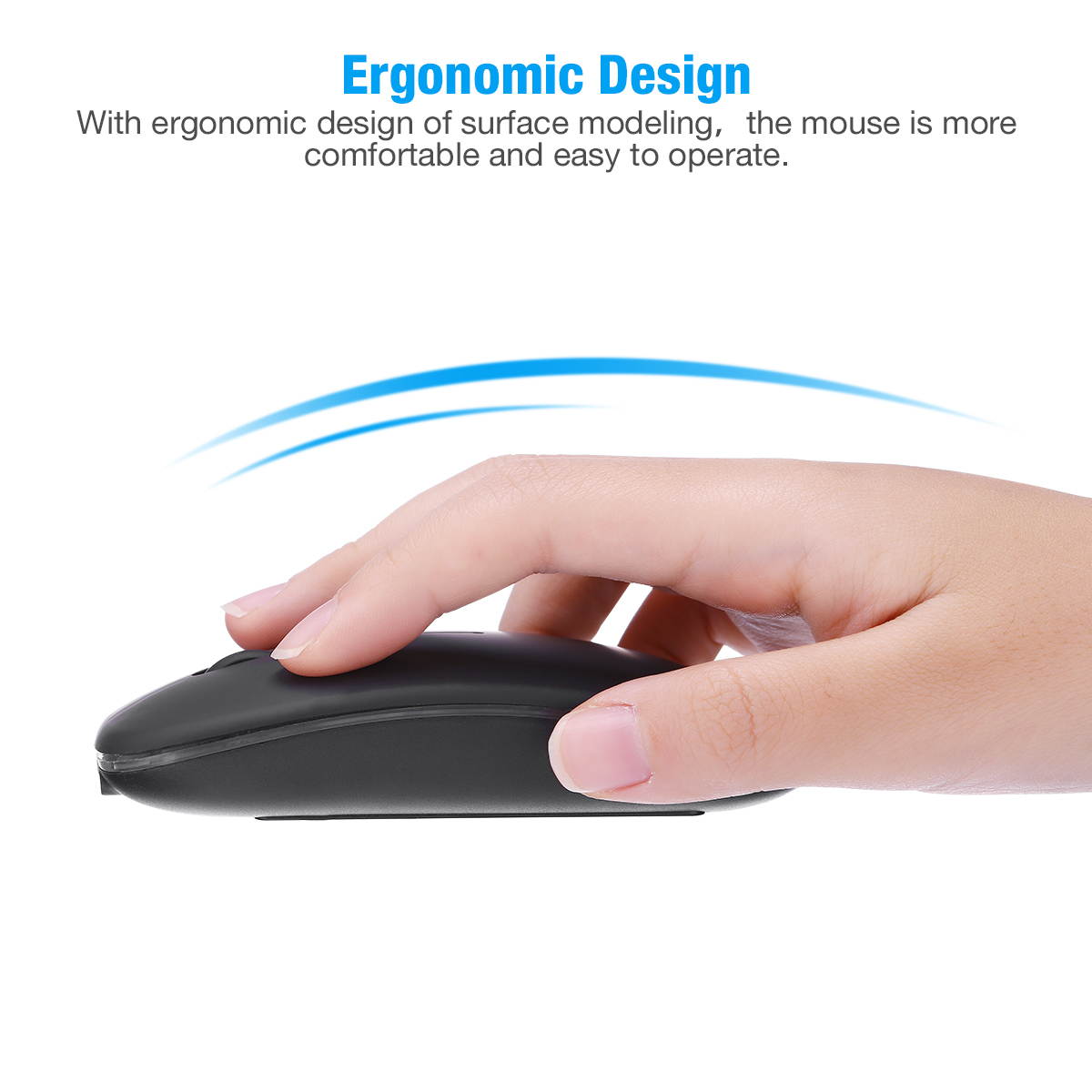 2.4GHz RGB Rechargeable Wireless Mouse Silent USB Mice for Computer PC Laptop US,Black