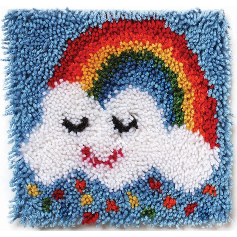 Wonderart Latch Hook Kit 12"X12"-Rainbow Sprinkles