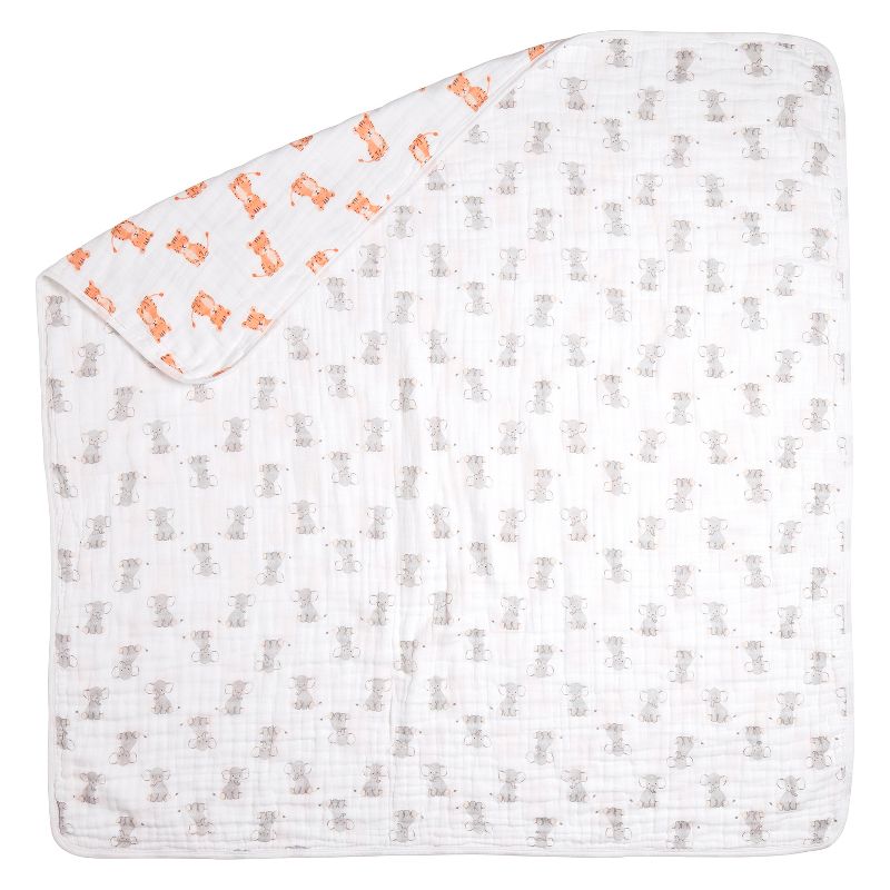 Aden by Aden + Anais Muslin Swaddle Blanket - Safari Babes - Elephant/Tiger