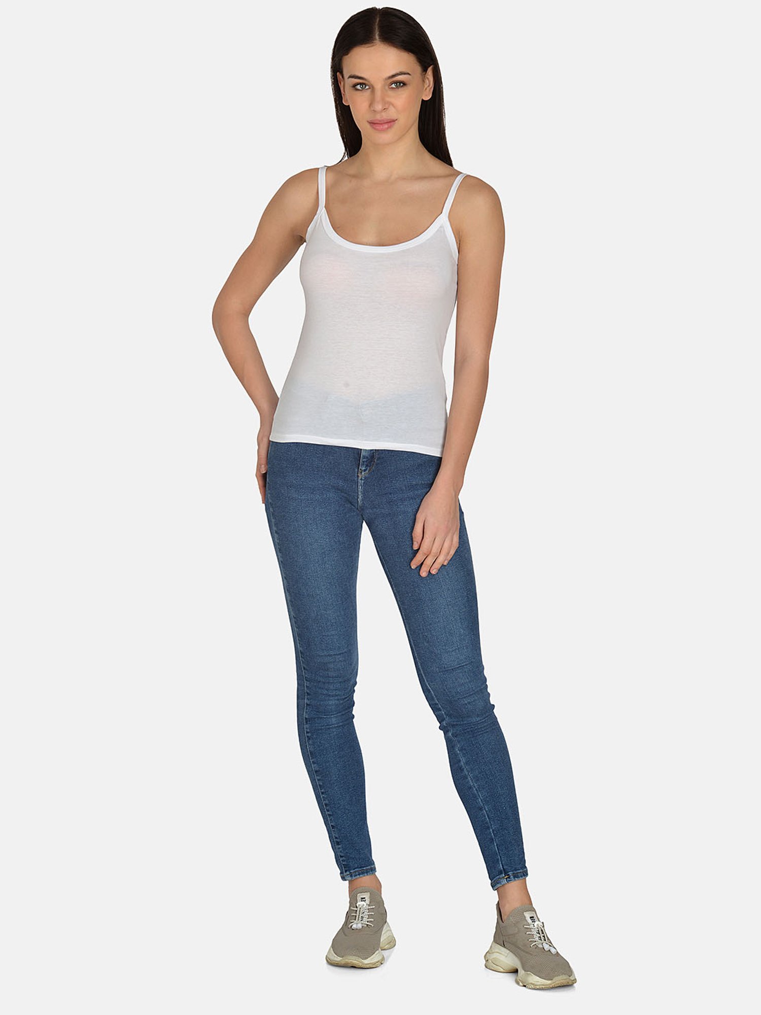 Mod & Shy White Cotton Camisole