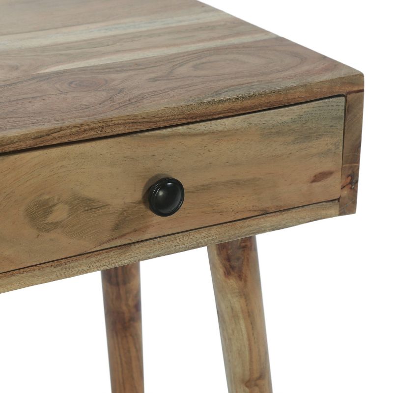 Westby Mid-Century Modern Handcrafted Acacia Wood Side Table with Drawer Natural - Christopher Knight Home