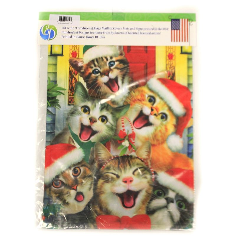 Home & Garden 18.0" Christmas Cats Flag Double Sided Custom Decor  -  Flags