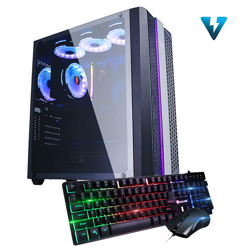 HAJAAN Flash F50 Gaming Desktop Tower PC - AMD Ryzen 5 3500X Hexa-Core Processor 3.6GHz, 16GB DDR4 RAM, 512GB SSD+1TB HDD, Nvidia GeForce GTX 1650 4GB, WIFI Windows 10 Home, NEW