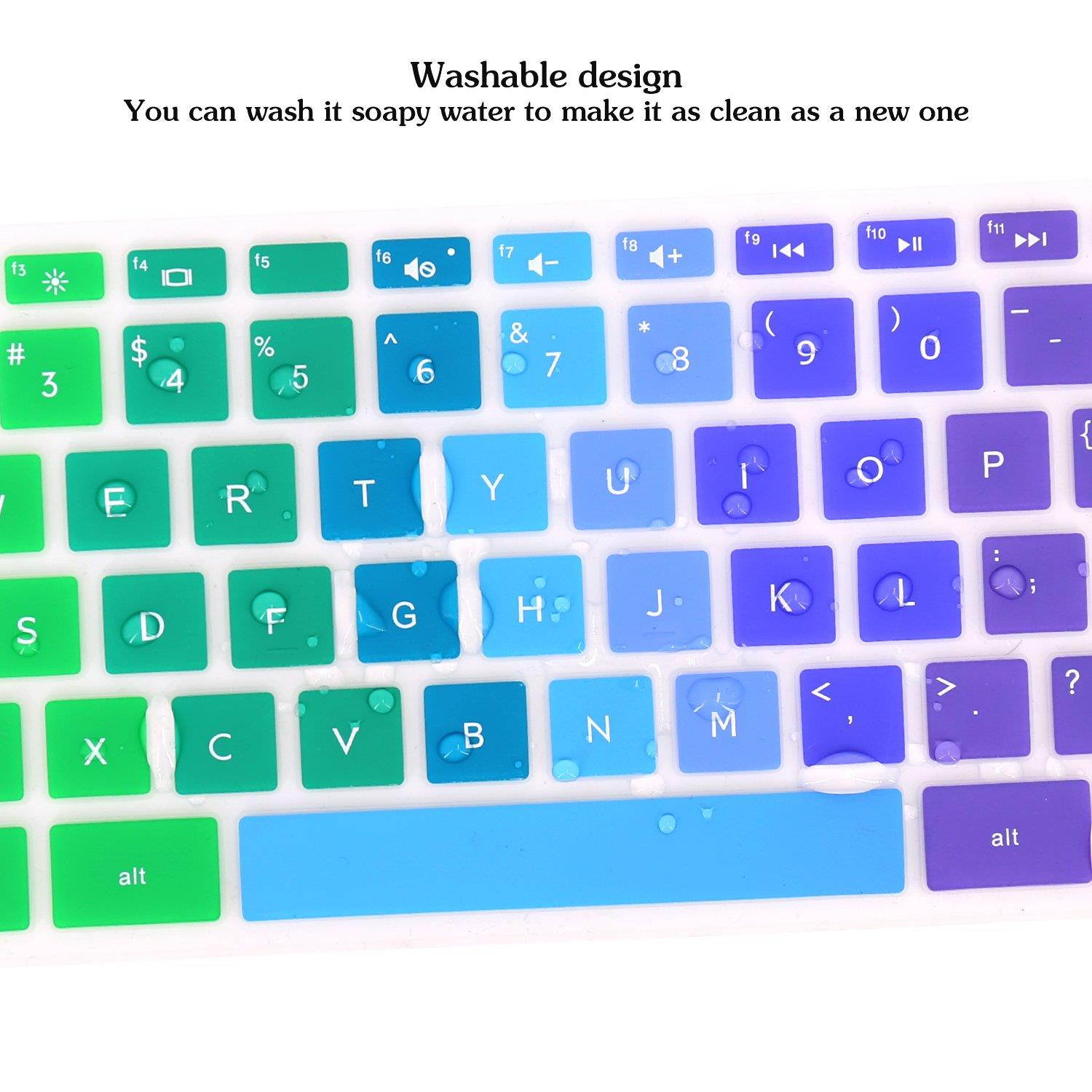 Keyboard Cover Compatible 2019 2018 HP Pavilion x360 14" Laptop 14t 14-CD 14M-BA 14M-CD 14-BF 14-BW 14-cm 14-CF Series/HP Envy Laptop 13t /HP Envy x360 Laptop 13z -Rainbow