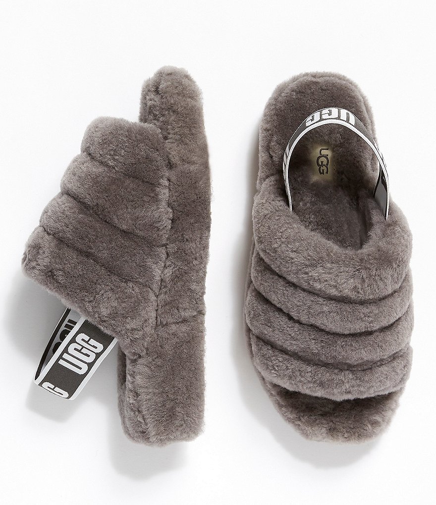 UGG&reg; Logo Fluff Yeah Fur Slides