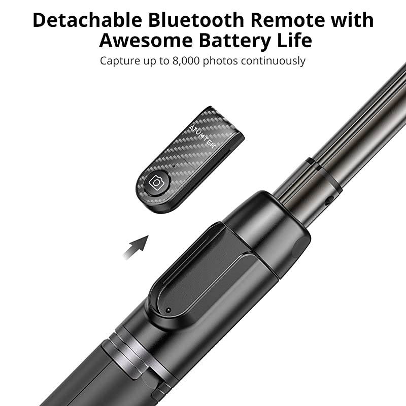 Selfie Stick Tripod, 360&deg; Rotation Extendable Aluminum Bluetooth Selfie Stick with Wireless Remote for iPhone 12/12 Pro/11 /XS Max/XR/XS/X/8/7 Plus, Samsung, Google Pixel, Huawei Smartphones