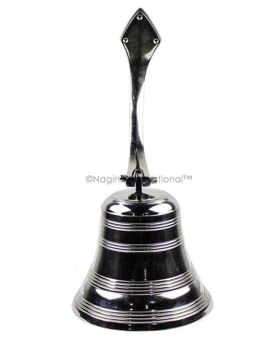 Nagina International Premium Nautical Aluminum Bell with Nickel Plating | Pirate's Ship Bell | Wall Decor (9 Inches)