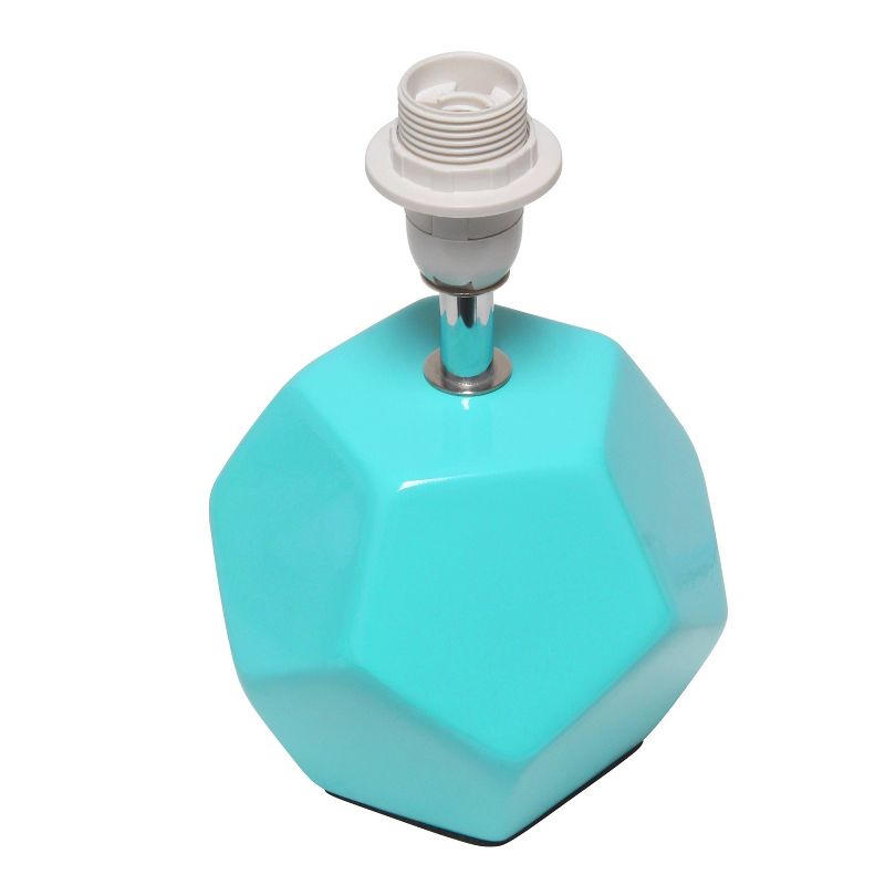 Round Prism Mini Table Lamp with Matching Fabric Shade Blue - Simple Designs