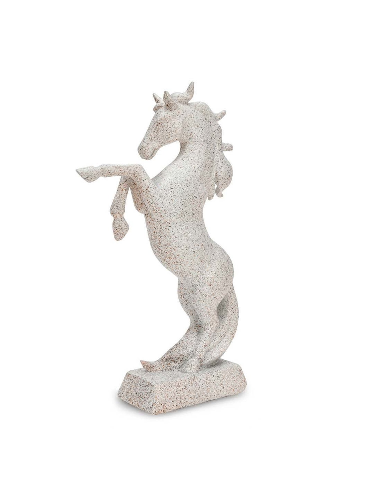 @home White Resin Jumping Horse Showpiece