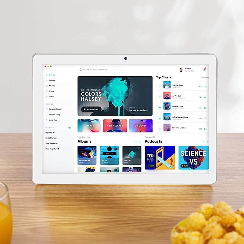 K10 Tablet, 10 inch Android Tablet with 16 GB Quad Core Processor, 1280x800 IPS HD Display, Micro HDMI, GPS, FM, 5G WiFi (Silver)