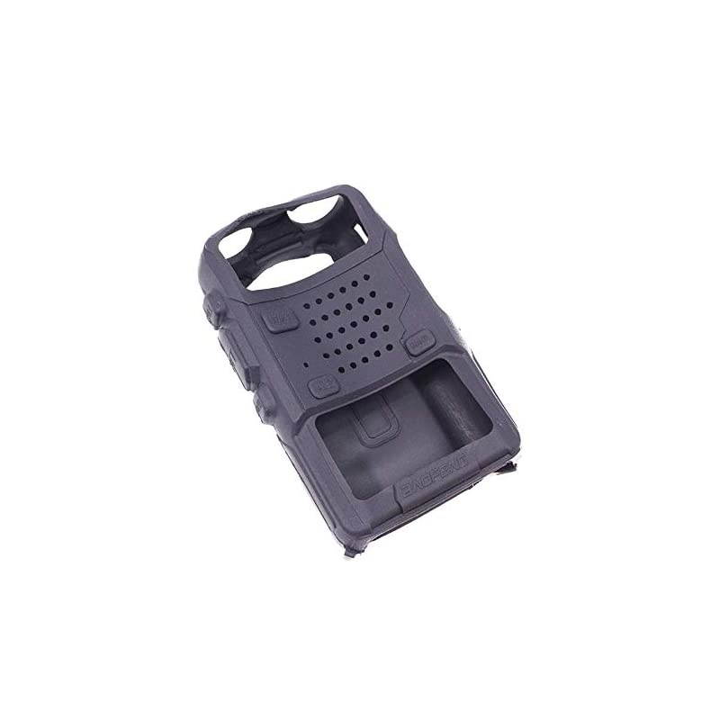 Handheld Soft Rubber Case Portable Silicone Cover Shell for  UV-5R Two Way Radios Walkie Talkie (Black)