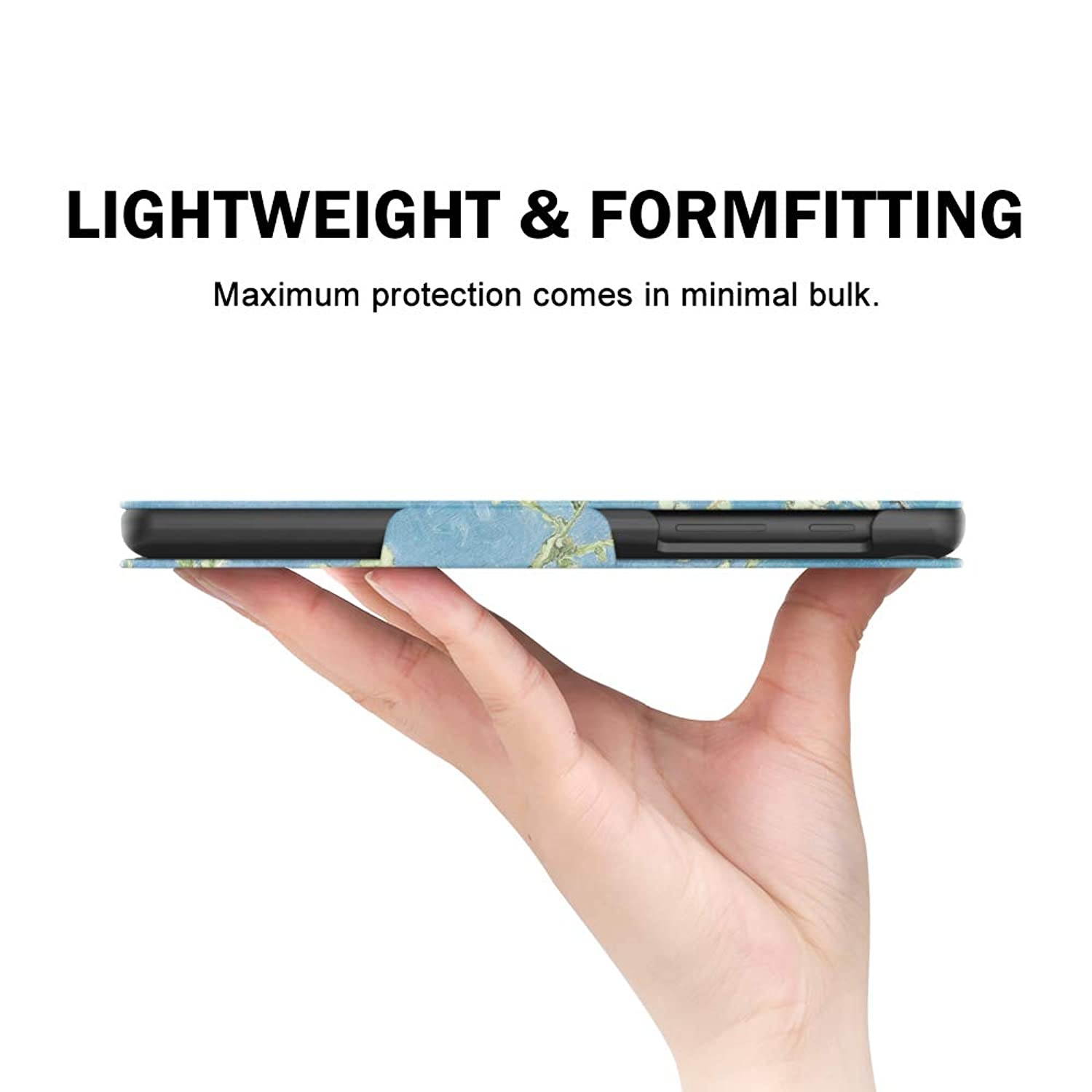 MoKo Case Fit Samsung Galaxy Tab A with S Pen 8.0 2019, Premium Light Weight Stand Folio Shock Proof Cover for Galaxy Tab A with S Pen 8.0 SM-P200 (Wi-Fi)/SM-P205 (LTE) 2019 Tablet - Almond Blossom