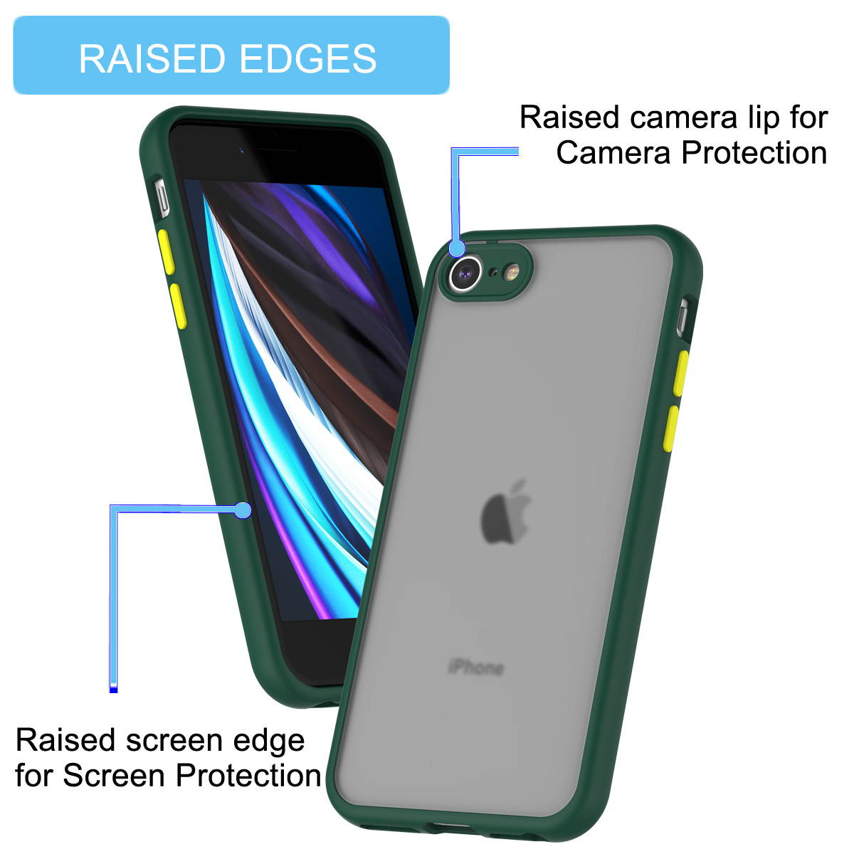 iPhone SE 2 2020 Case, Hard Case for iPhone 7 / 8 Shock Absorbing,Tekcoo Translucent Matte Sturdy Case [Military Grade Drop Tested] Soft TPU Bumper Slim Phone Case Cover for iPhone SE 2 2020 4.7"