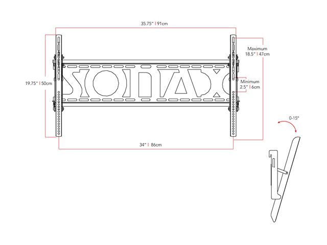 Sonax PM-2220 Black 32" - 90" TV Tilt Wall Mount