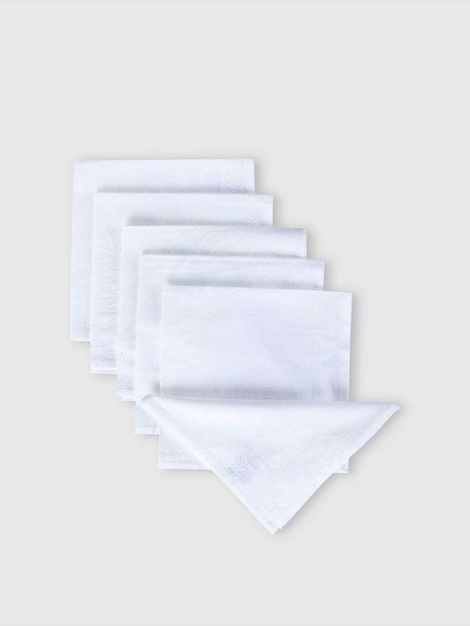 Fabindia Home Sarah White Cotton 140 TC Napkins - Set of 6