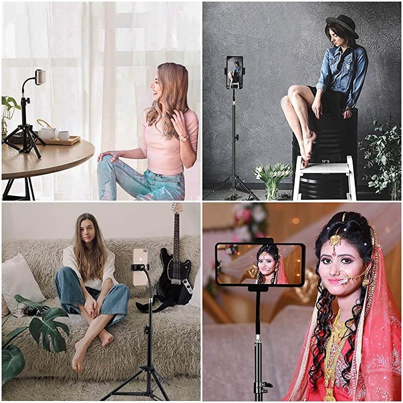 Stand, 2 Pack Mic Arm Stand Boom Suspension Stand, Desk C Clamp Light Mount Stand with 1/4" Ball Head for Ring Light/Video Light//Video Conference Light