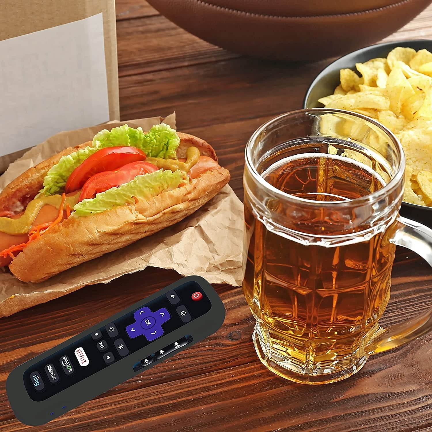 Remote Case for Roku, Battery Cover for TCL Roku Smart TV Steaming Stick Remote, Roku TV Remote Cover Silicone Protective Controller Universal Sleeve Skin Black