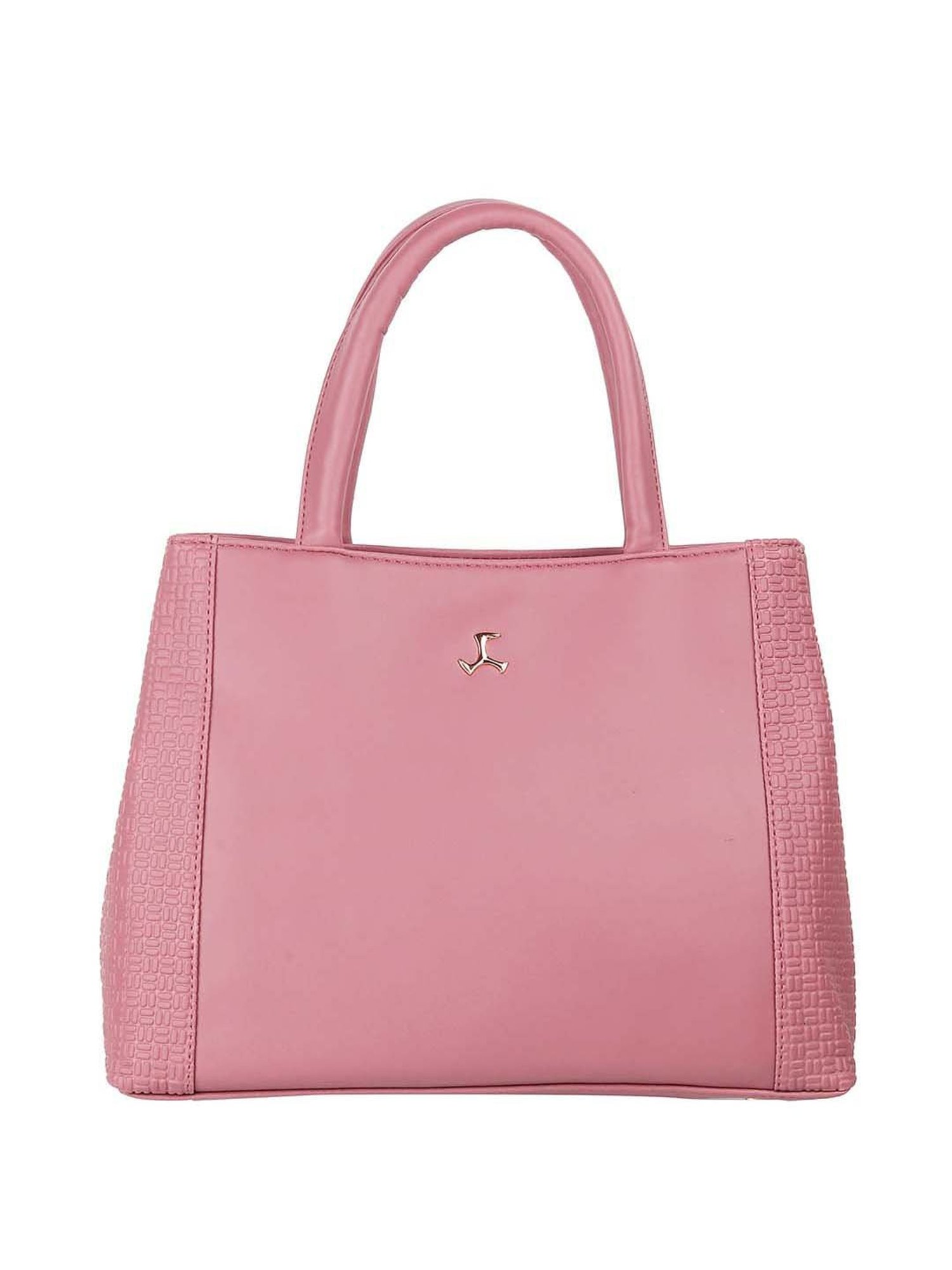 Mochi Pink Textured Medium Handbag