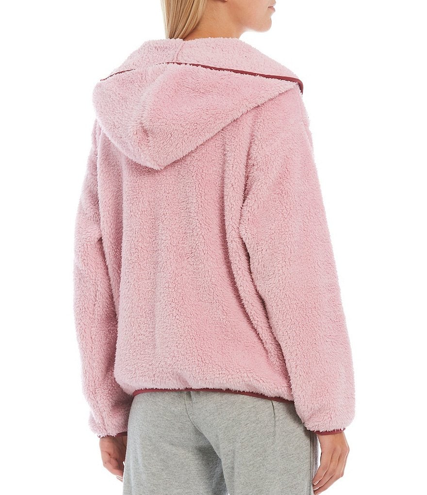 UGG Kadence Sherpa Fleece Hoodie Lounge Patch Pocket Jacket