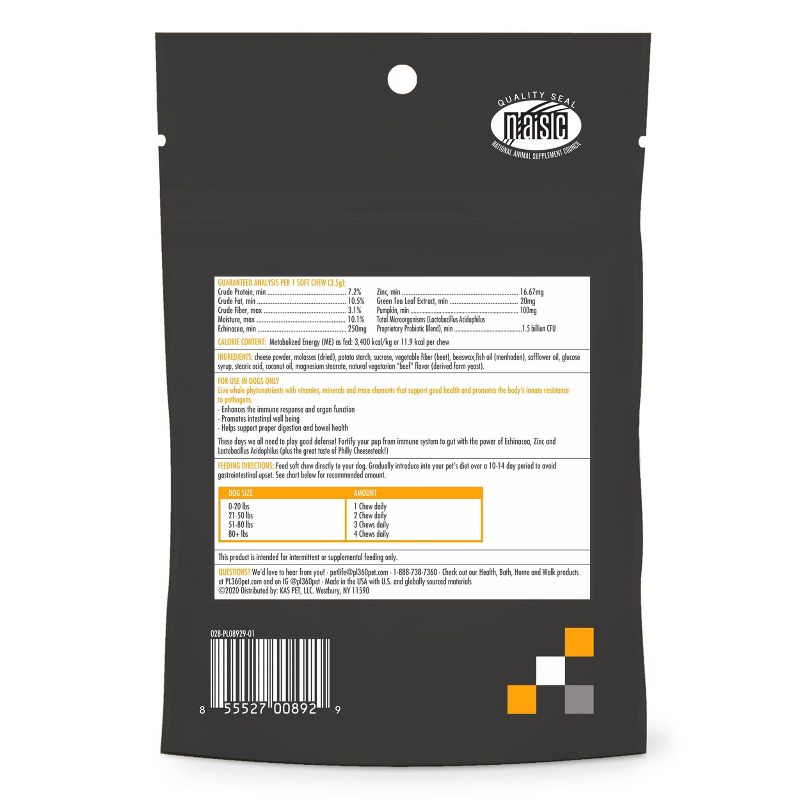 PL360 Trial Size Immunity Boost & Probiotic Dog Soft Chew Supplement - 15ct