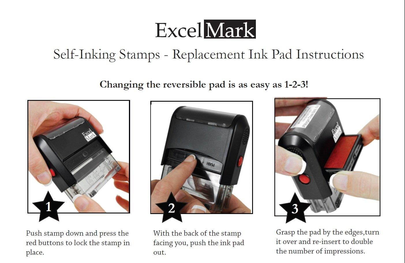 SOLD OUT Self Inking Rubber Stamp - Red Ink (ExcelMark A1539)