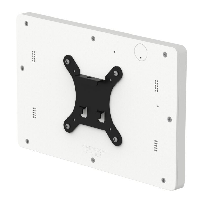 VidaMount White Enclosure and Tilting VESA Slim Wall Mount [Bundle] compatible with Samsung Galaxy Tab A 10.5