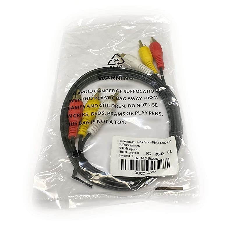 Video CableComposite Cord 30 ft RCA to RCA MMx3AV Cable for TVDVDVCD etd