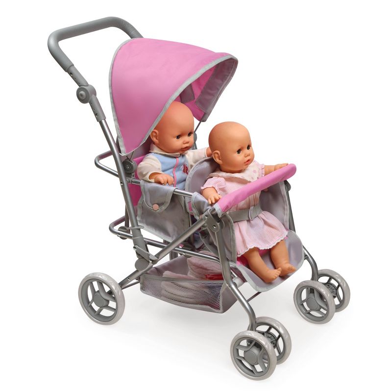 Cruise Folding Inline Double Doll Stroller - Gray/Pink