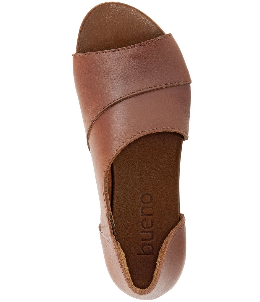 Bueno Tanner Leather Asymmetric Slip Ons