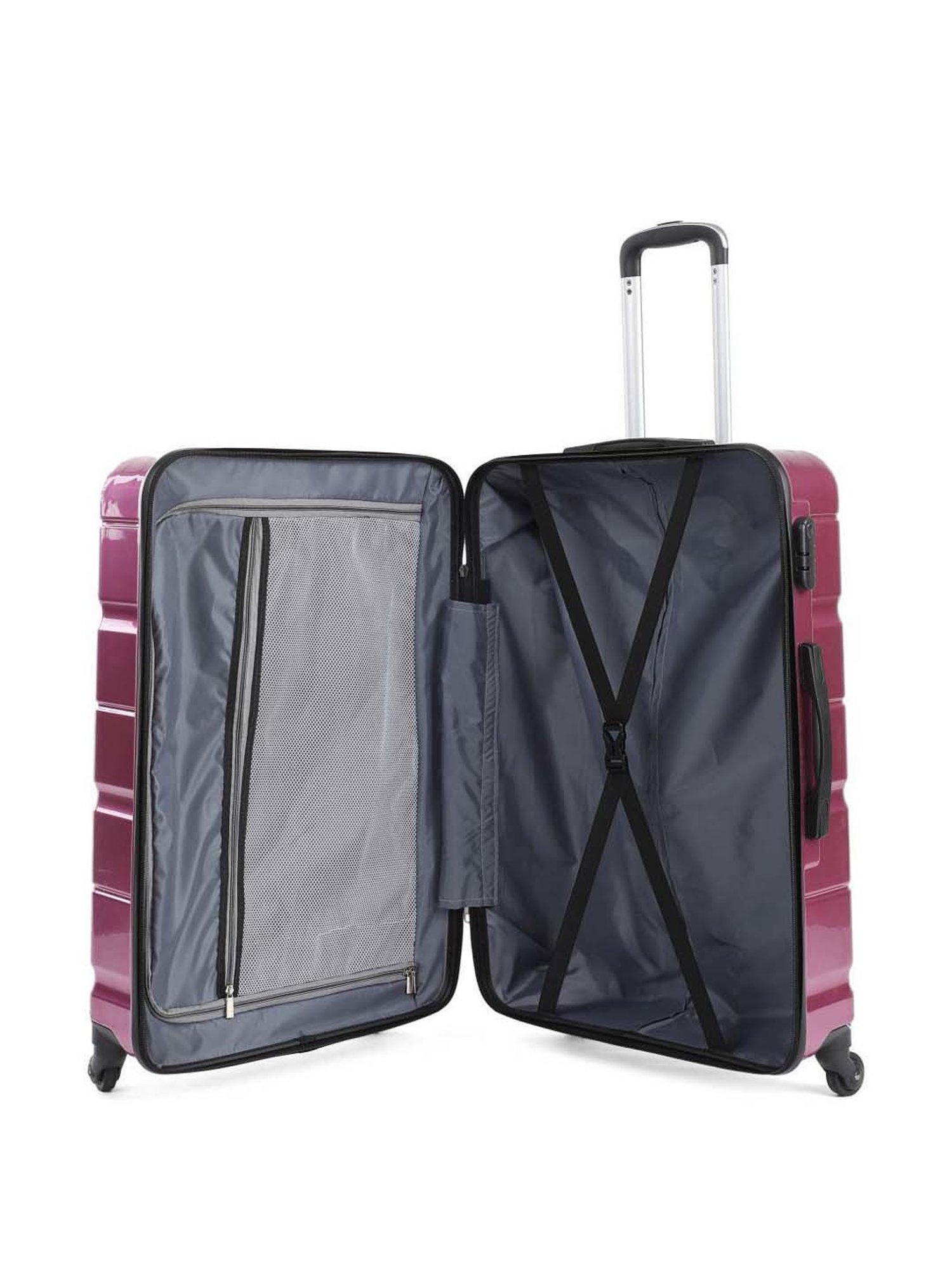 Swiss Military Jenny Purple Striped Hard Medium Trolley Bag - 45 cm