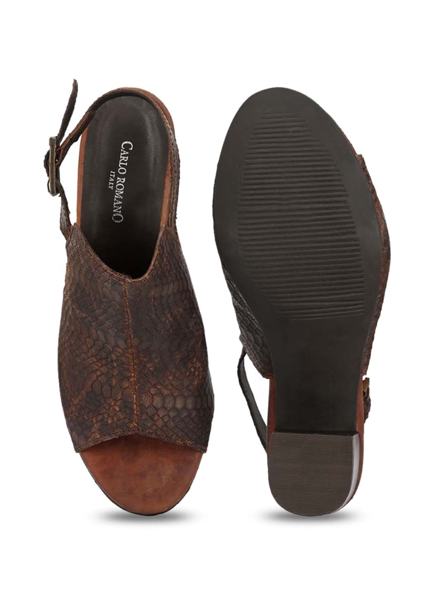 Carlo Romano Women's Brown Ankle Strap Sandals