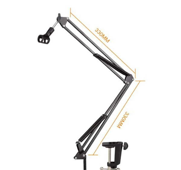 Portable Desk Microphone Mic Suspension Boom Scissor Arm Stand Holder For Studio