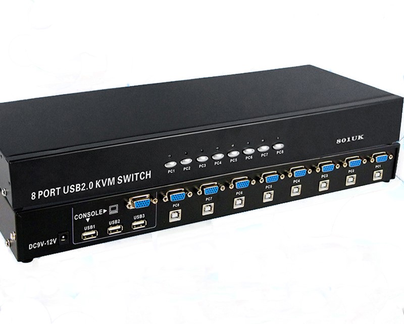 8 Ports USB 2.0 VGA External KVM Switch Box Manual Switcher Support for 1920x1440 VGA Splitter Adapter 1080P