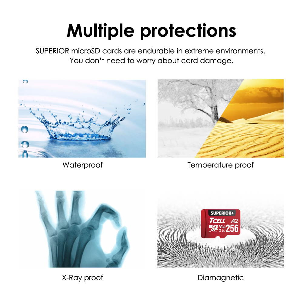 TCELL SUPERIOR+ 256GB microSDXC A2 USH-I U3 V30 Read 100MB/s Write 85MB/s Full HD & 4K UHD Memory Card With Adapter