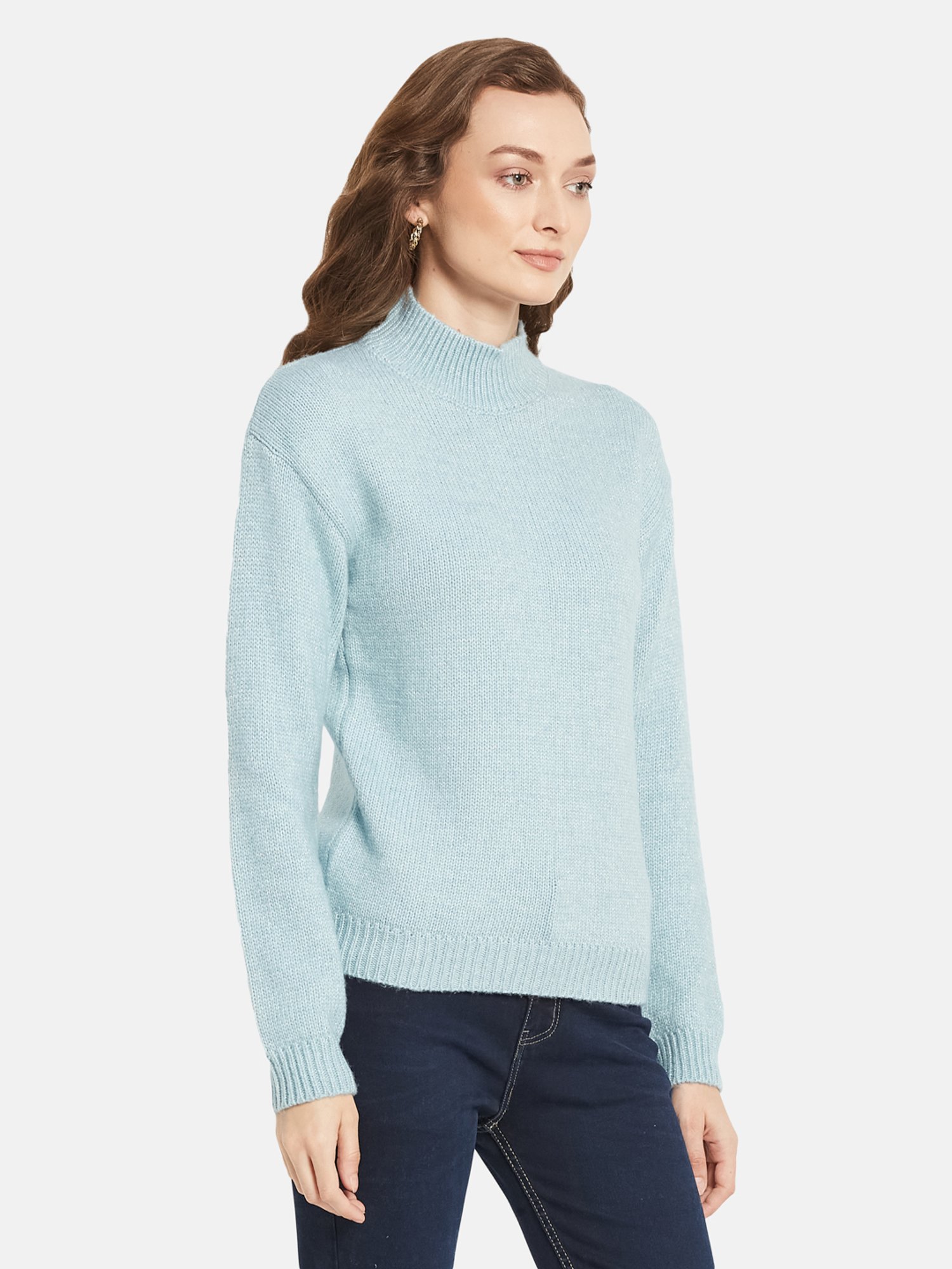 METTLE Powder Blue High Neck Pullover