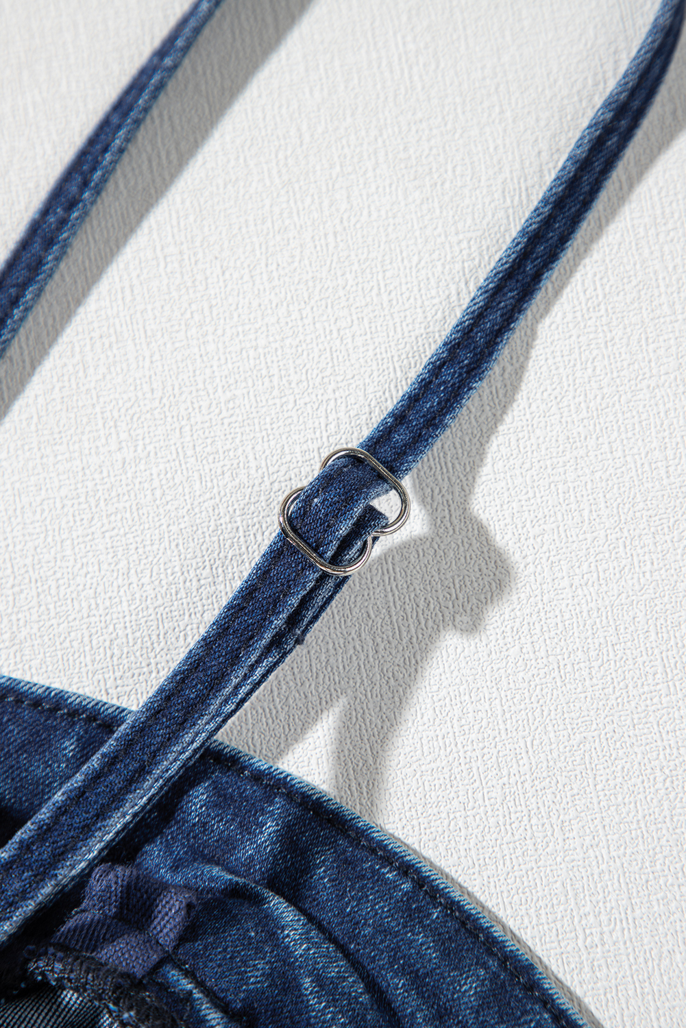 Gray Textured Wide Leg Overall with Pockets