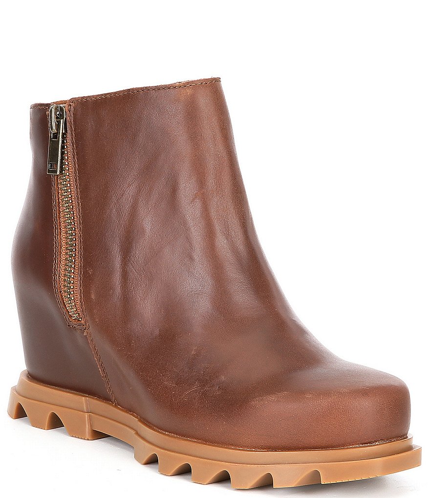 Sorel Joan of Arctic Waterproof Leather Wedge Zip Booties