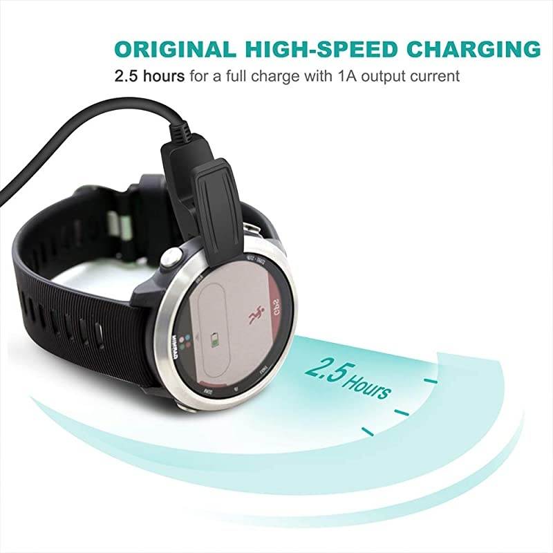 2-Pack] Charger Compatible with Garmin Forerunner 35 35J 230 235 630 645 Music 735XT, Approach G10 S20, Vivomove HR, ForeAthlete 35J - USB 100cm Charging Cable - GPS Smartwatch Accessories