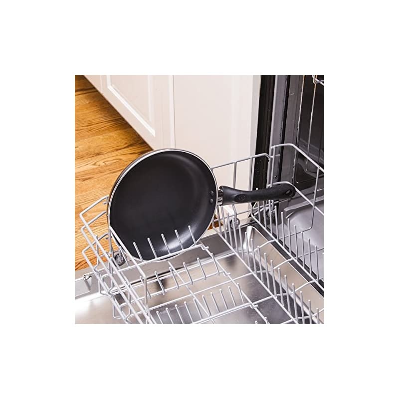 Cookware Non-Stick Fry Pan With Handle, Aluminum, 9.5", Black