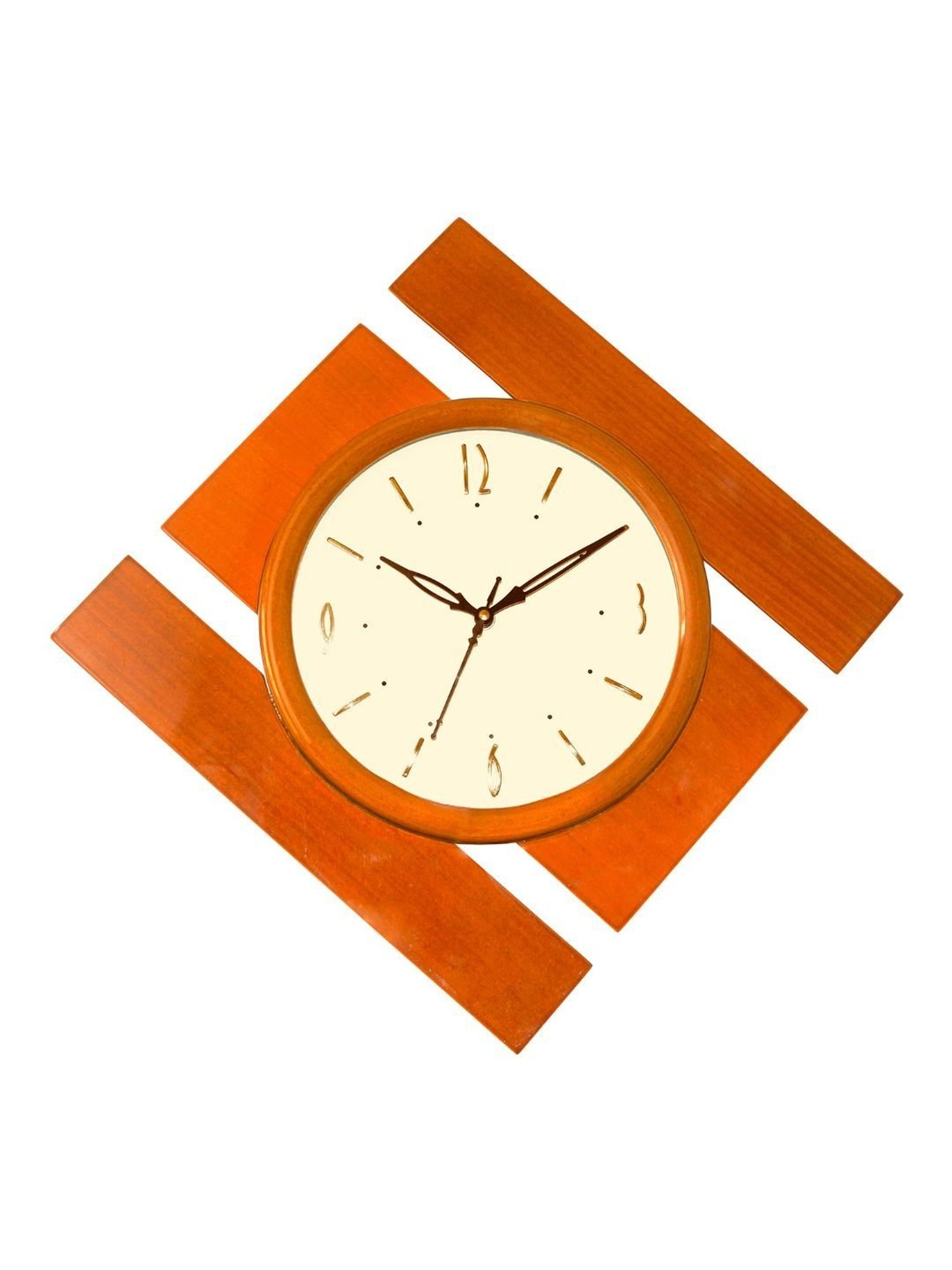 CHRONIKLE Elegant Tan Wood Wall Clock