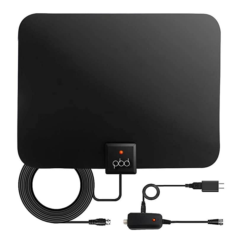 Digital Amplified Indoor HD TV Antenna - Amplifier Signal Booster & 13ft Coax Cable - Support 4K 1080p VHF UHF Freeview Television Local Channels